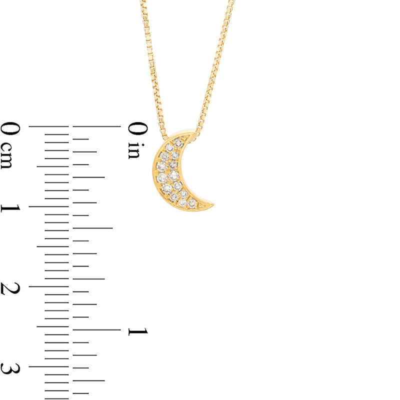 0.1 CT. T.W. Natural Diamond Crescent Moon Pendant in Sterling Silver with 18K Gold Plate