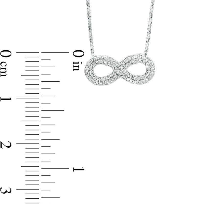 0.05 CT. T.W. Natural Diamond Sideways Infinity Necklace in Sterling Silver