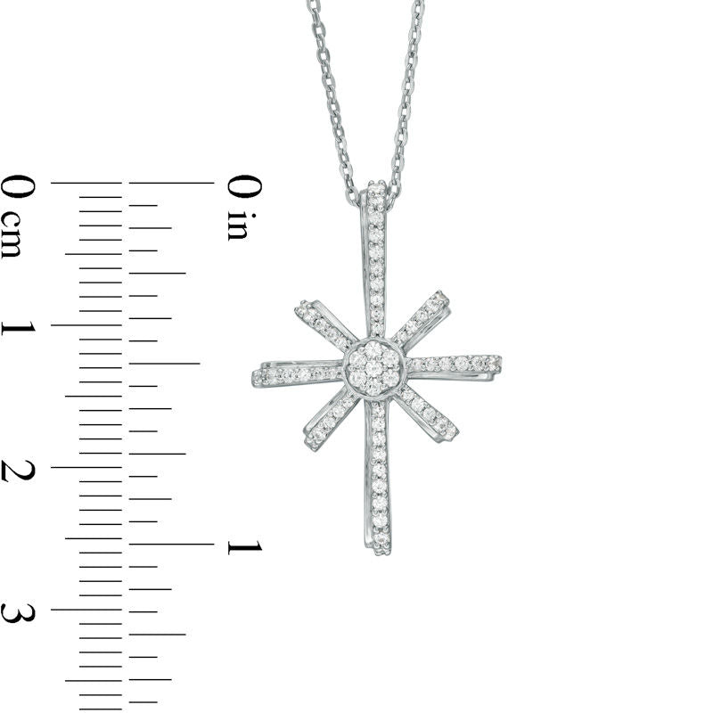 0.25 CT. T.W. Natural Diamond Star Pendant in 10K White Gold