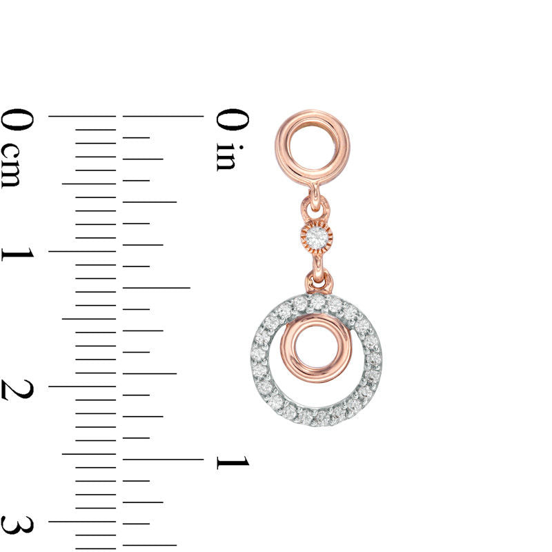 0.33 CT. T.W. Diamond Circle Vintage-Style Drop Earrings in 10K Rose Gold