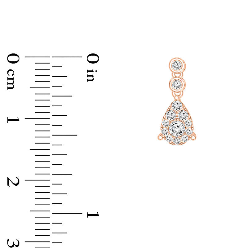 0.5 CT. T.W. Diamond Pear-Shaped Frame Drop Earrings in 10K Rose Gold