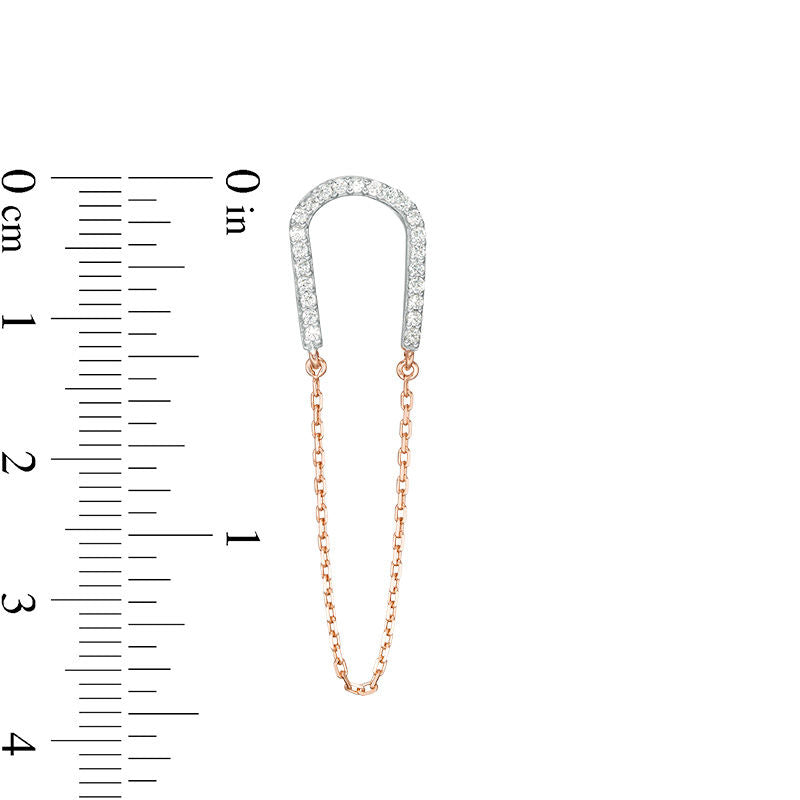 0.5 CT. T.W. Diamond U-Shaped Chain Drop Earrings in 10K Rose Gold