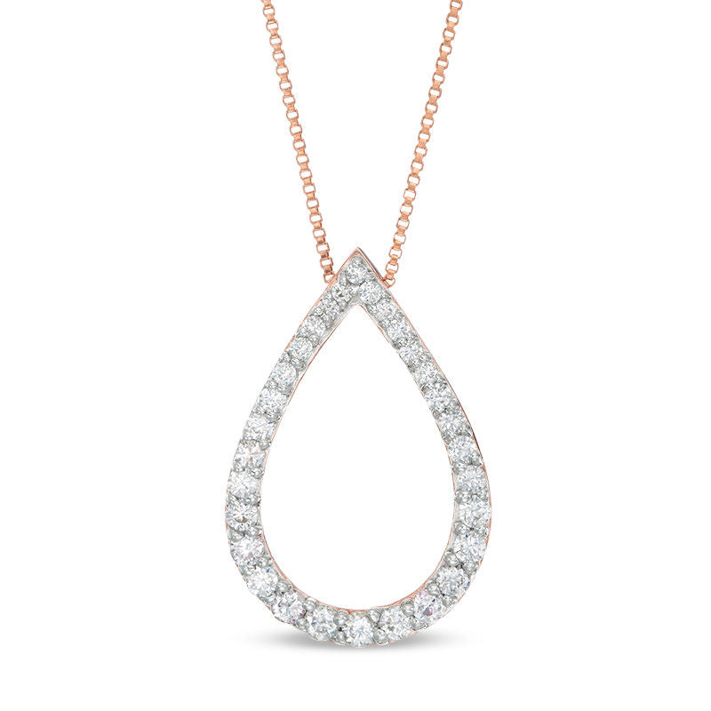 Convertibilities 1 CT. T.W. Natural Diamond Teardrop Three-in-One Pendant in 10K Rose Gold