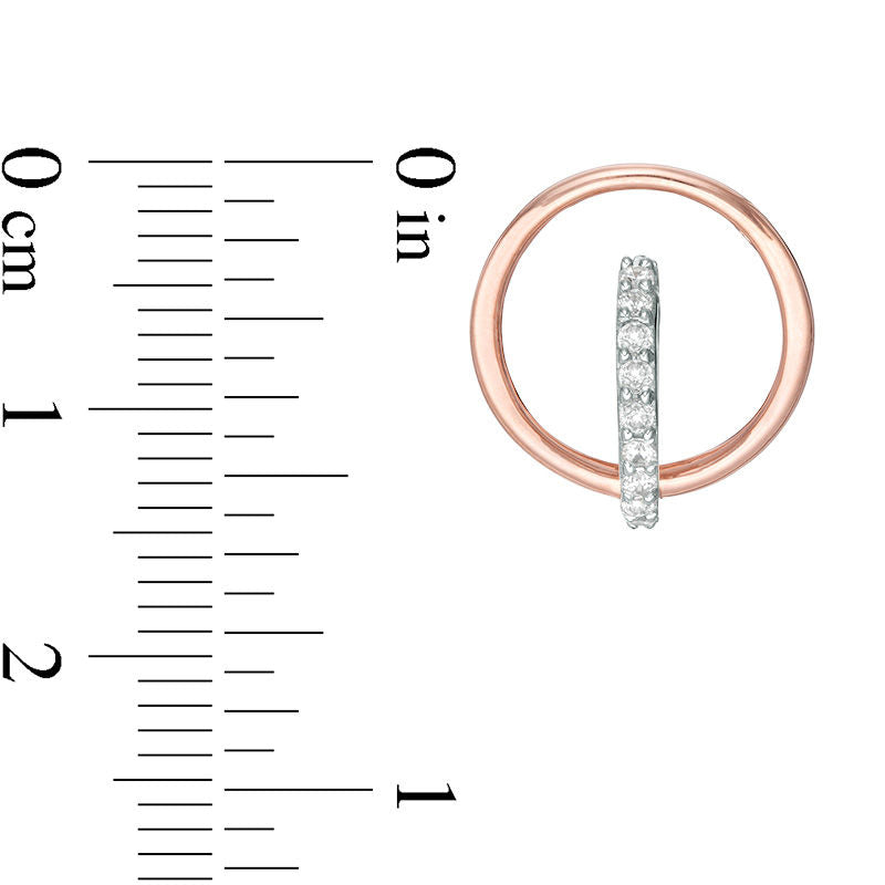 0.25 CT. T.W. Diamond Doorknocker Hoop Earrings in 10K Rose Gold