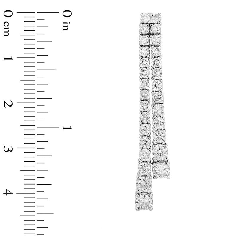 4 CT. T.W. Diamond Two Row Drop Earrings in 14K White Gold (I/SI2)