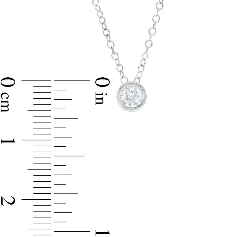 0.25 CT. Natural Clarity Enhanced Solitaire Pendant in 14K White Gold