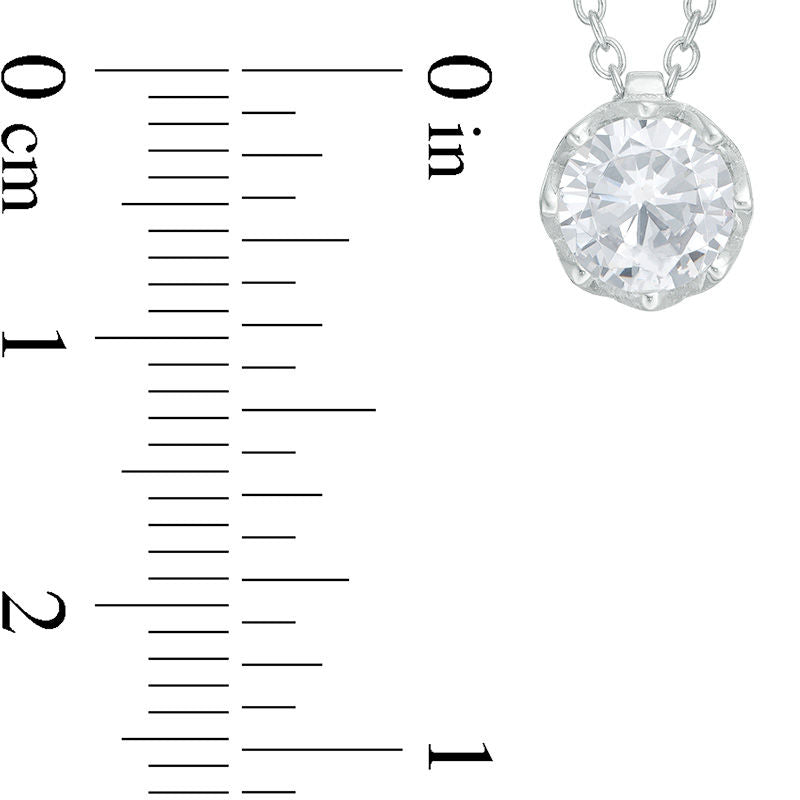 7.0mm White Topaz Solitaire Floral Pendant in Sterling Silver - 19.5"