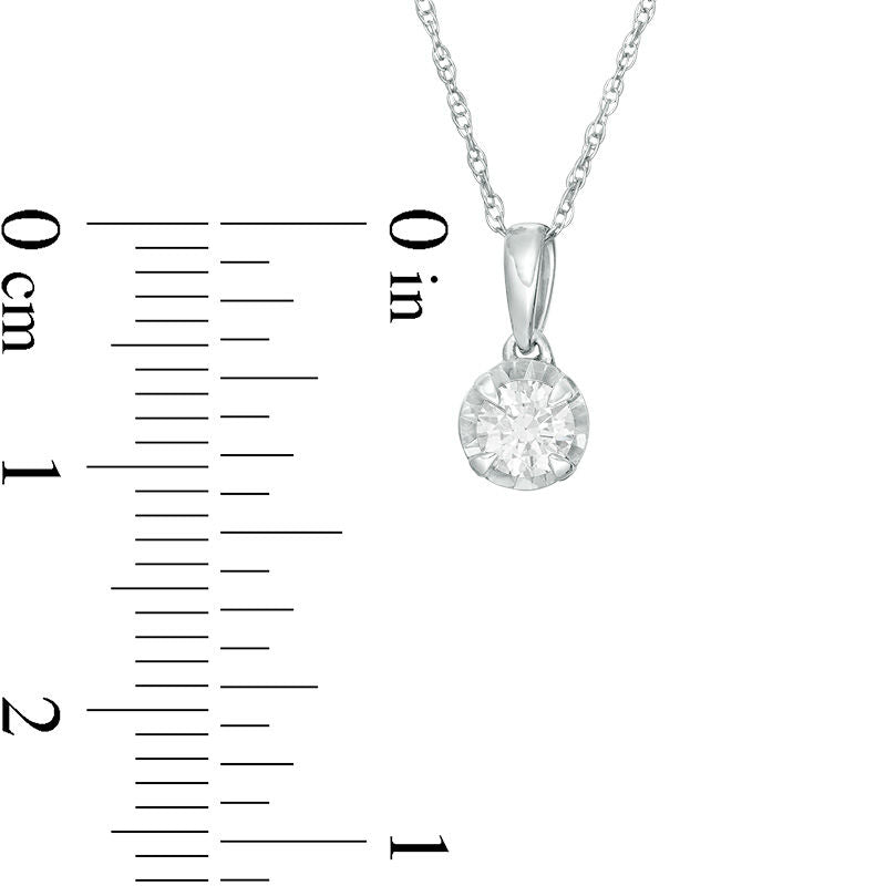 0.25 CT. Natural Diamond Solitaire Pendant in Sterling Silver