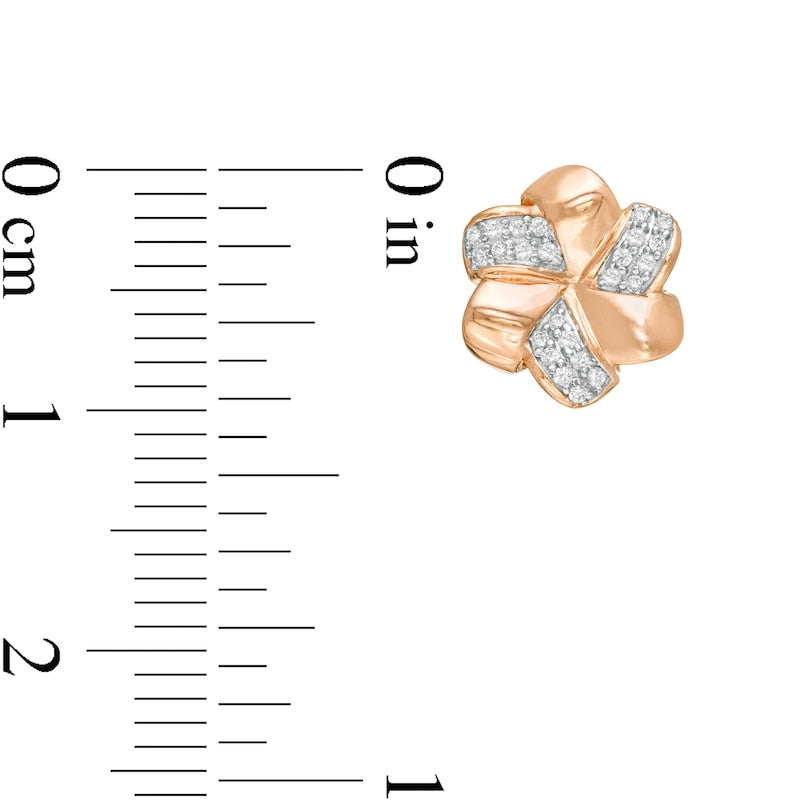 0.17 CT. T.W. Diamond Pinwheel Stud Earrings in 10K Rose Gold