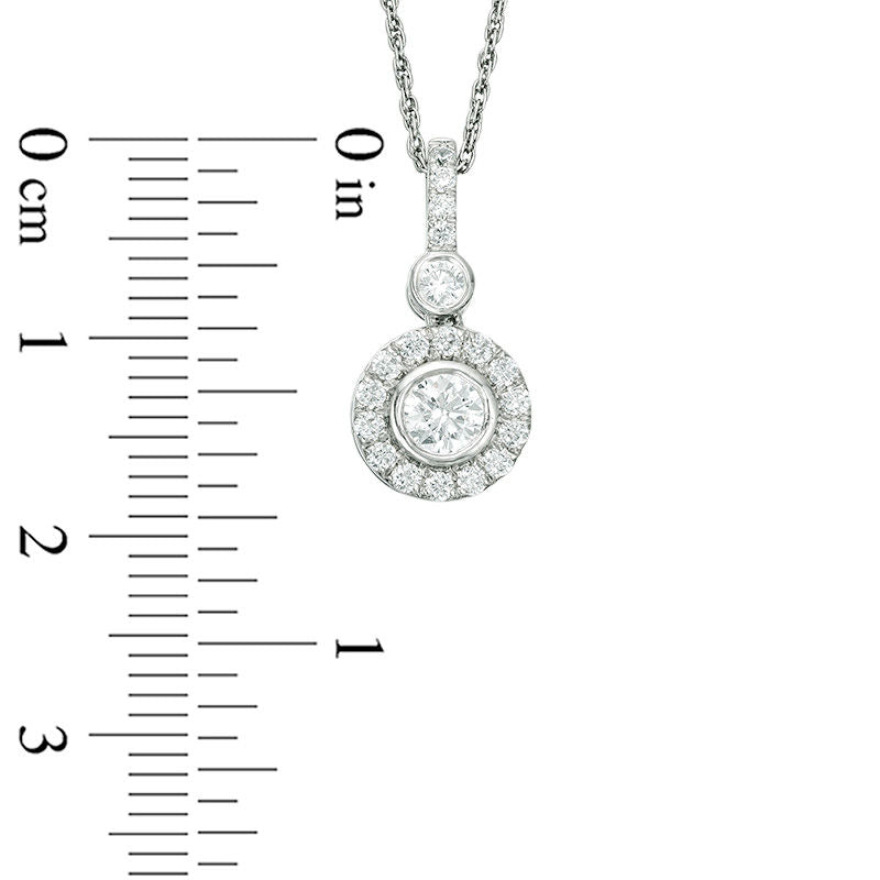 0.5 CT. T.W. Natural Diamond Frame Drop Pendant in 10K White Gold