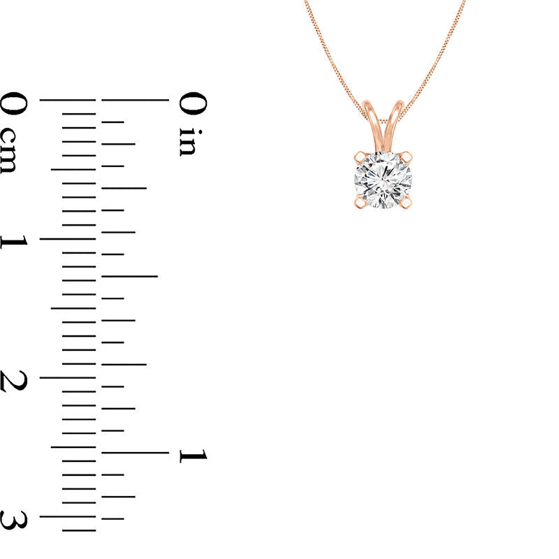 0.25 CT. Certified Natural Clarity Enhanced Solitaire Pendant in 14K Rose Gold (I/VS2)