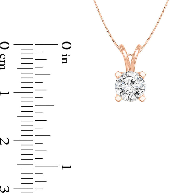 1 CT. Certified Natural Clarity Enhanced Solitaire Pendant in 14K Rose Gold (I/VS2)