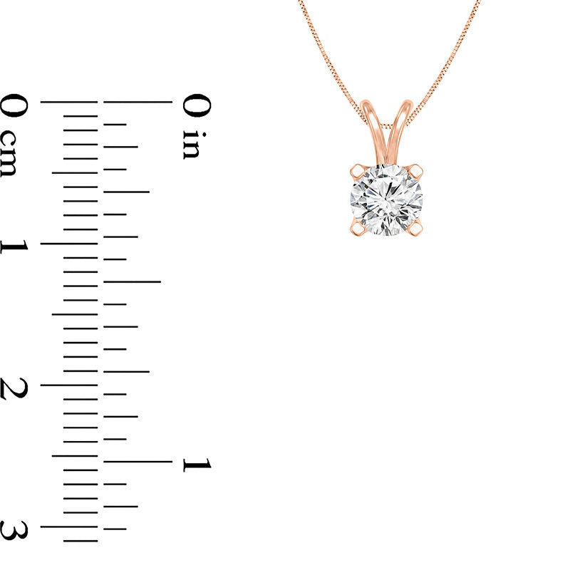 0.5 CT. Certified Natural Clarity Enhanced Solitaire Pendant in 14K Rose Gold (I/VS2)