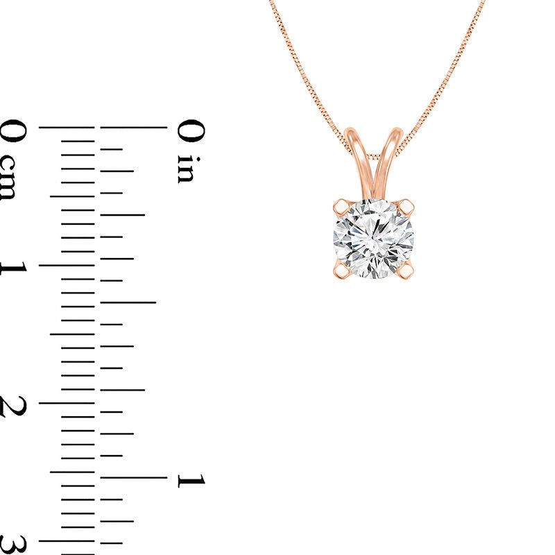 0.75 CT. Certified Natural Clarity Enhanced Solitaire Pendant in 14K Rose Gold (I/VS2)