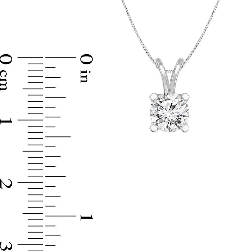 1 CT. Certified Natural Clarity Enhanced Solitaire Pendant in 14K White Gold (I/VS2)