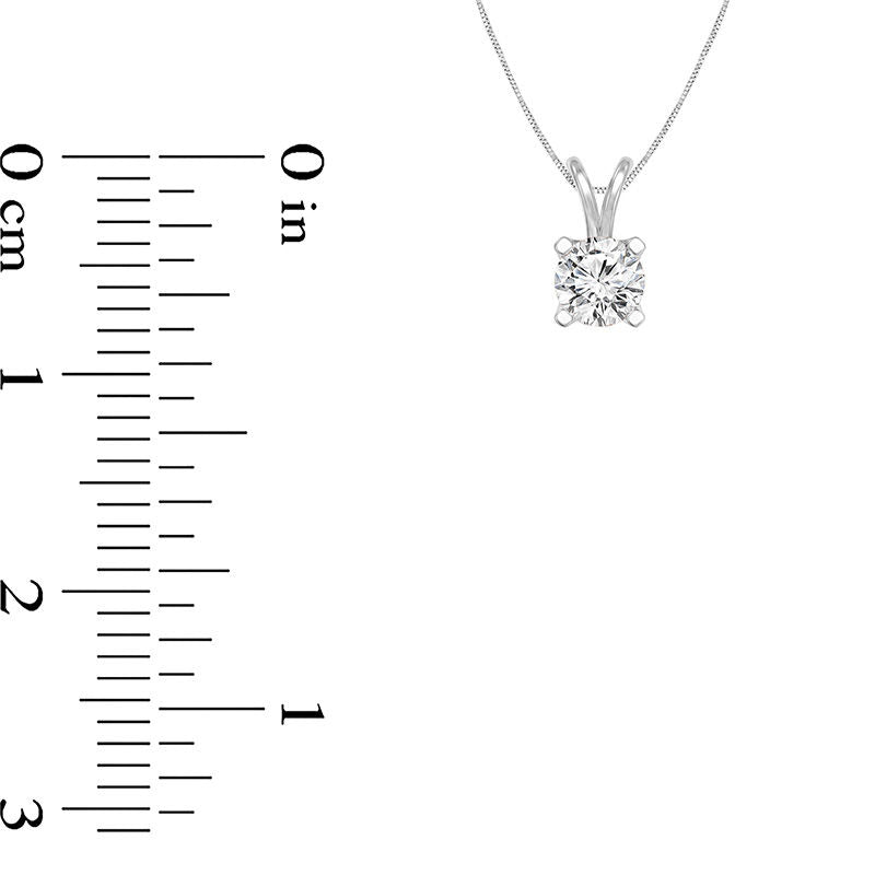 0.25 CT. Certified Natural Clarity Enhanced Solitaire Pendant in 14K White Gold (I/VS2)