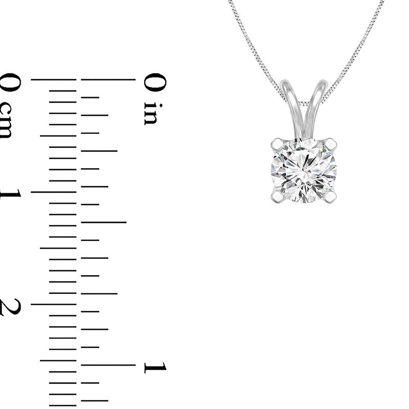 0.75 CT. Certified Natural Clarity Enhanced Solitaire Pendant in 14K White Gold (I/VS2)