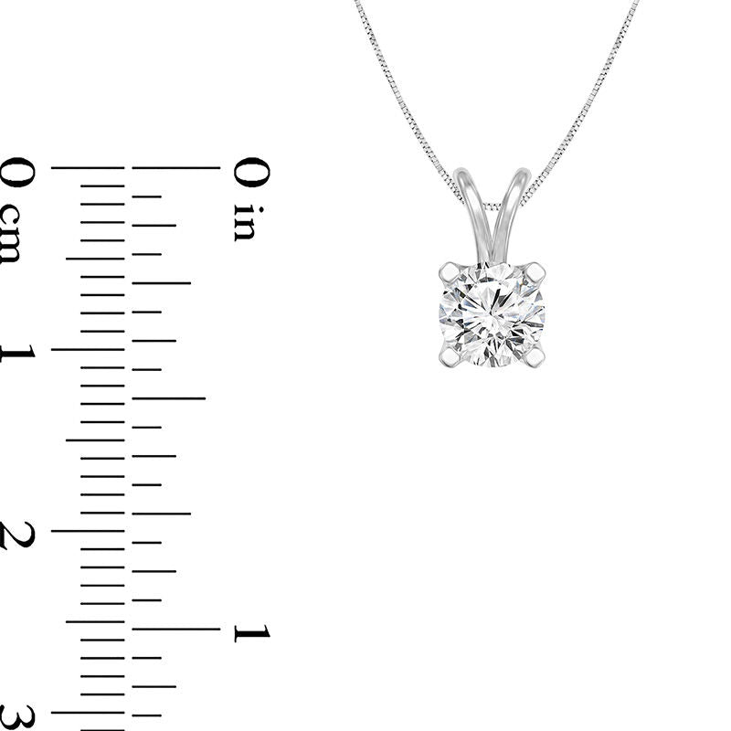 0.75 CT. Certified Natural Clarity Enhanced Solitaire Pendant in 14K White Gold (I/SI2)