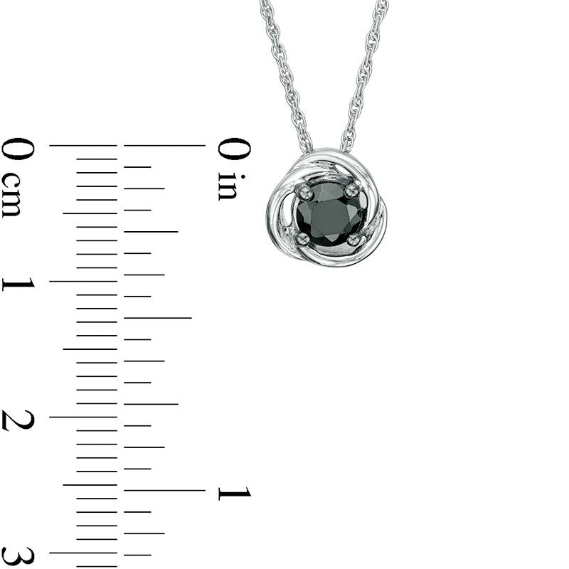 0.38 CT. Enhanced Black Natural Clarity Enhanced Solitaire Swirl Frame Pendant in 10K White Gold