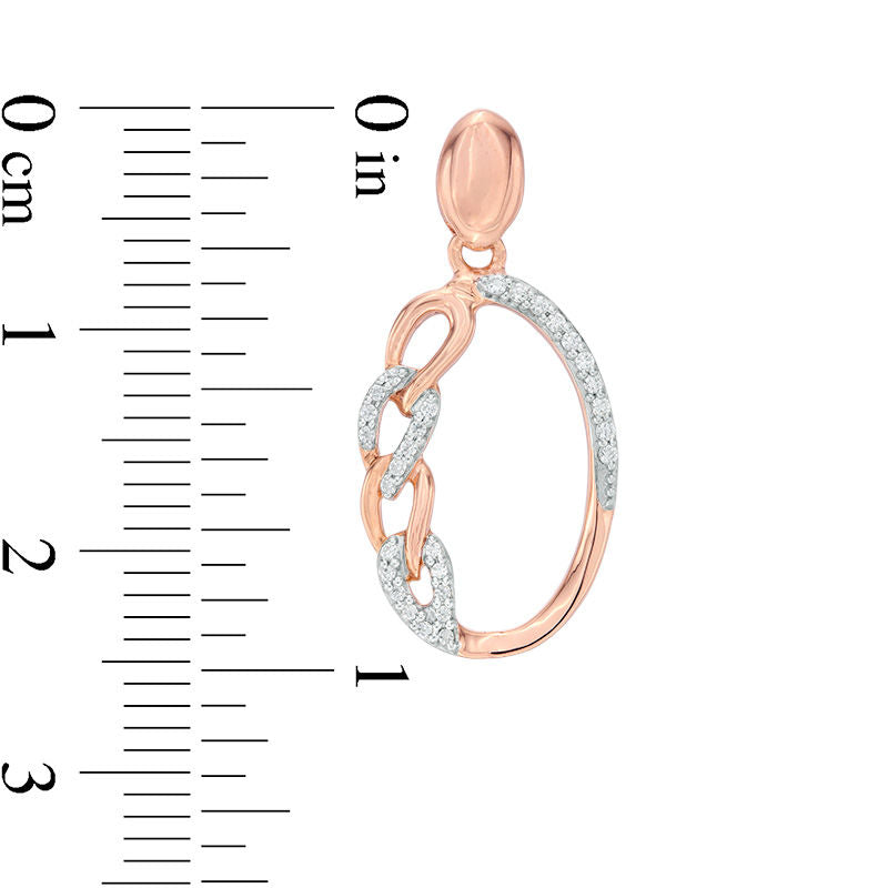 0.2 CT. T.W. Diamond Oval Chain Link Drop Earrings in 10K Rose Gold