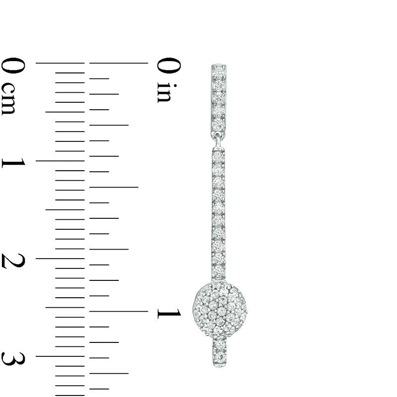 0.5 CT. T.W. Diamond Bar with Ball Drop Earrings in 10K White Gold