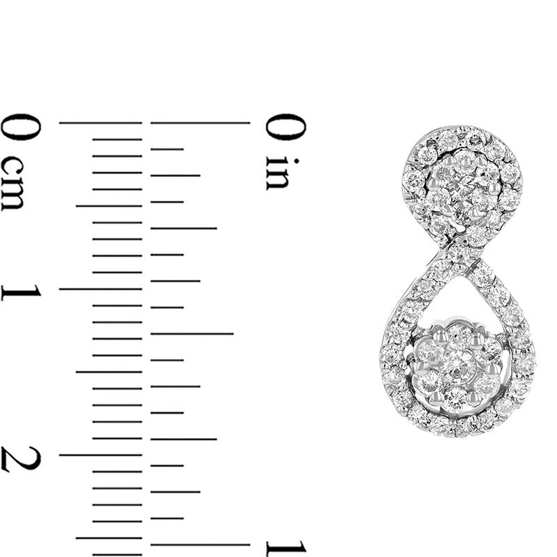 0.88 CT. T.W. Composite Diamond Loop Drop Earrings in 14K White Gold