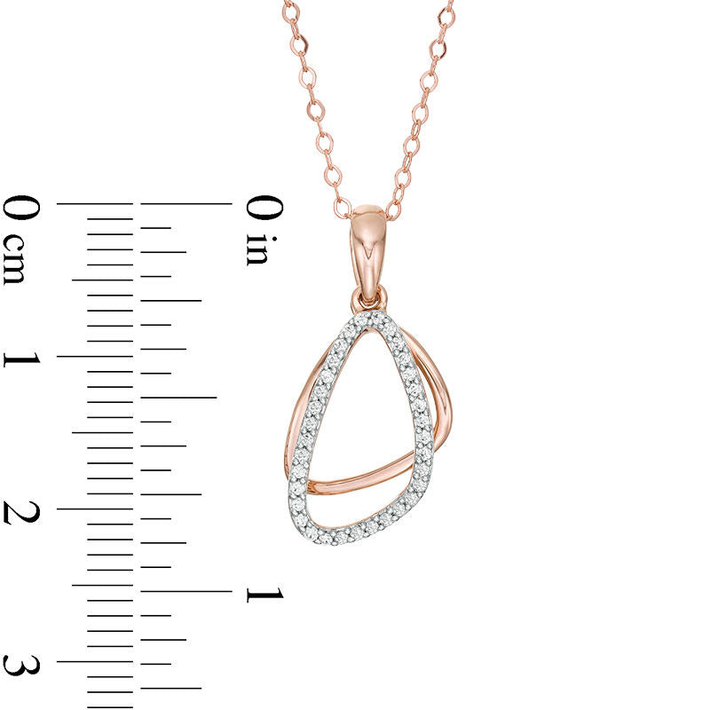 0.13 CT. T.W. Natural Diamond Geometric Outline Pendant in 10K Rose Gold