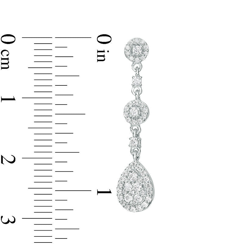 0.75 CT. T.W. Composite Diamond Teardrop Earrings in 10K White Gold