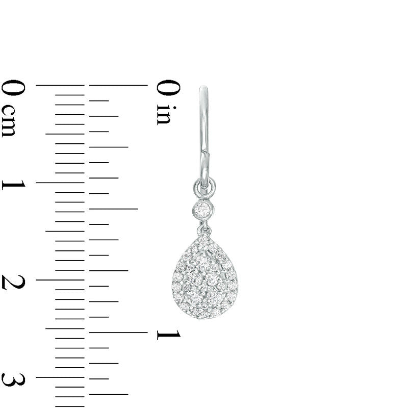 0.5 CT. T.W. Composite Diamond Frame Teardrop Earrings in 10K White Gold