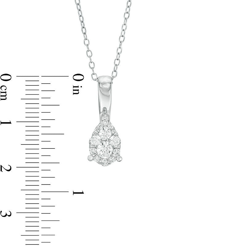 0.5 CT. T.W. Composite Natural Diamond Teardrop Pendant in 14K White Gold