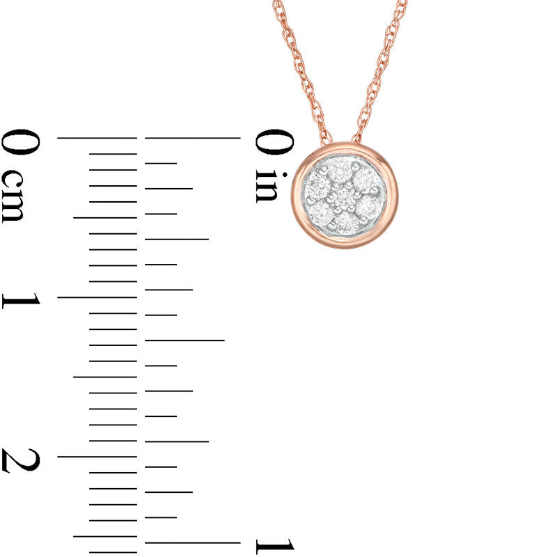 0.13 CT. T.W. Composite Natural Diamond Circle Pendant in 10K Rose Gold