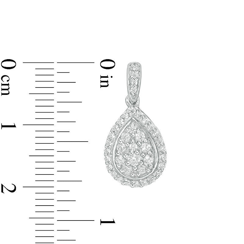 0.75 CT. T.W. Composite Diamond Teardrop-Shaped Frame Drop Earrings in 10K White Gold