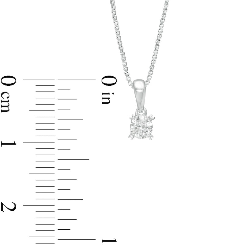 0.2 CT. T.W. Natural Clarity Enhanced Solitaire with Heart Prongs Pendant in 10K White Gold