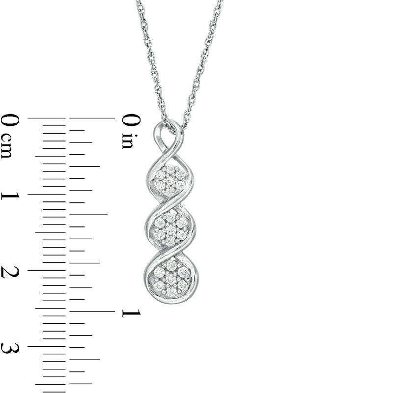 0.2 CT. T.W. Composite Natural Diamond Triple Drop Pendant in 10K White Gold