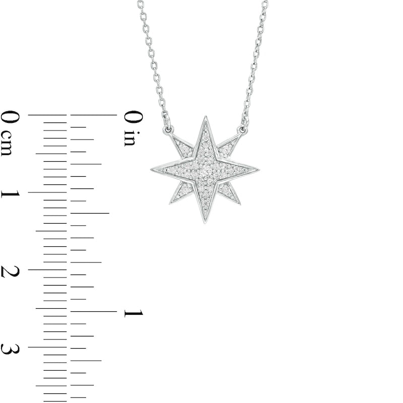 0.13 CT. T.W. Composite Natural Diamond Starburst Necklace in Sterling Silver