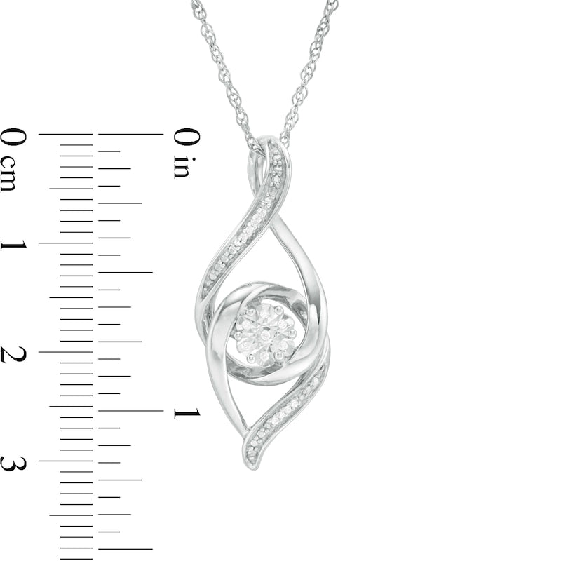 0.05 CT. T.W. Natural Diamond Flame Pendant in Sterling Silver