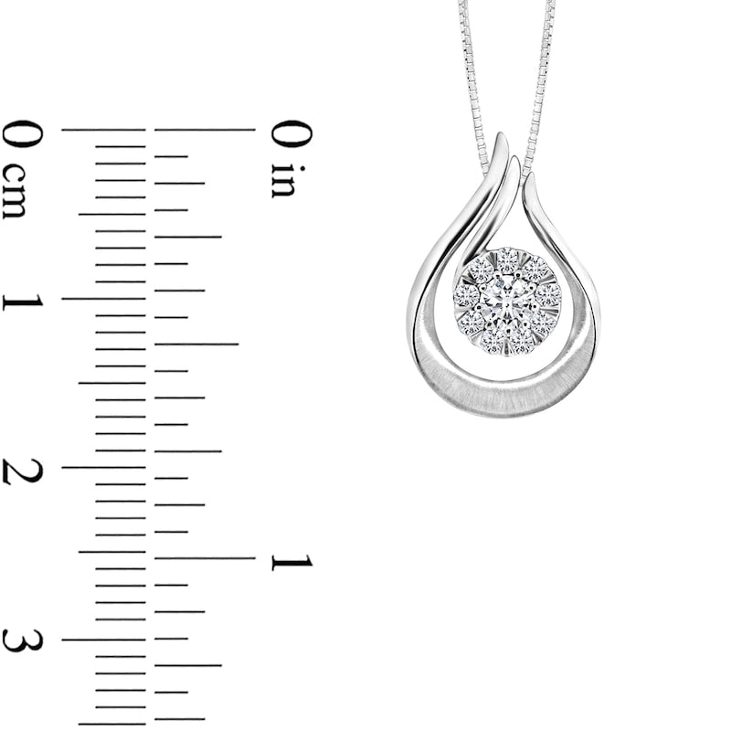 0.2 CT. T.W. Natural Diamond Frame Teardrop Pendant in 10K White Gold