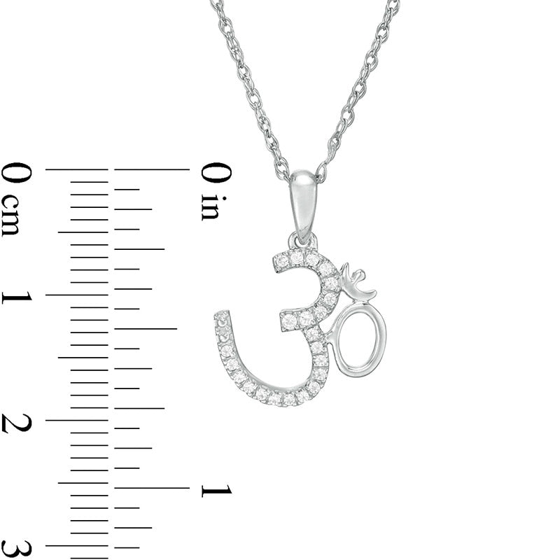 0.1 CT. T.W. Natural Diamond Om Symbol Pendant in 10K White Gold