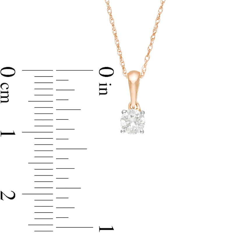 0.25 CT. Natural Clarity Enhanced Solitaire Pendant in 10K Rose Gold