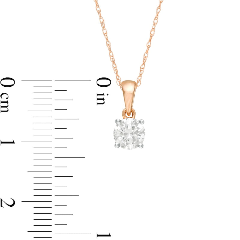 0.5 CT. Natural Clarity Enhanced Solitaire Pendant in 10K Rose Gold