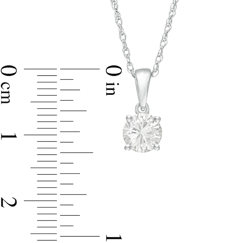 0.75 CT. Natural Clarity Enhanced Solitaire Pendant in 10K White Gold