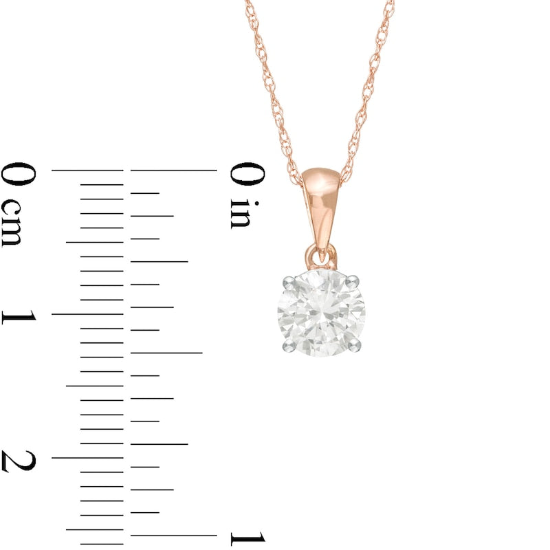 0.75 CT. Natural Clarity Enhanced Solitaire Pendant in 10K Rose Gold