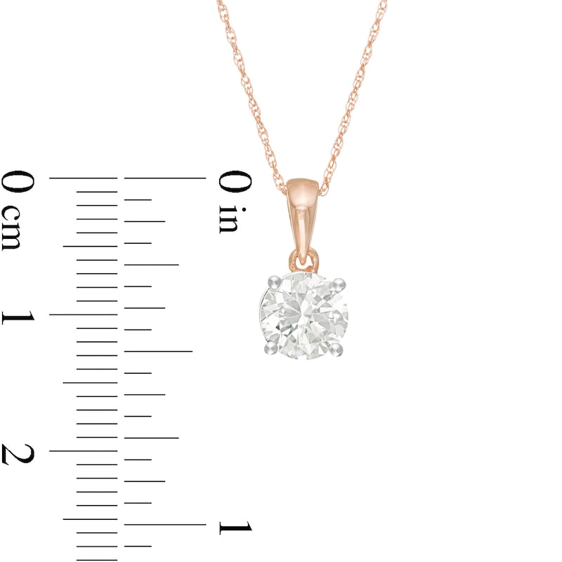 1 CT. Natural Clarity Enhanced Solitaire Pendant in 10K Rose Gold