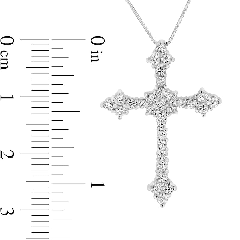 0.75 CT. T.W. Composite Natural Diamond Cross Pendant in 14K White Gold (I/I1)