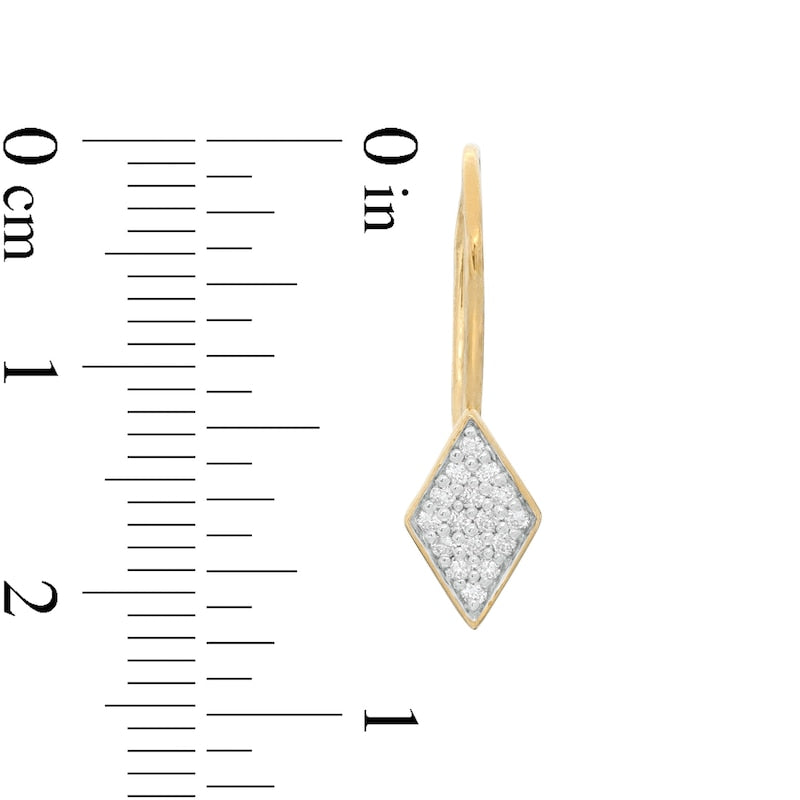 0.17 CT. T.W. Composite Diamond Kite-Shaped Drop Earrings in 10K Gold