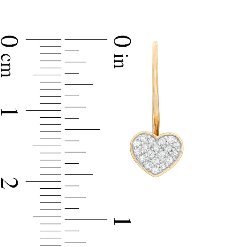 0.17 CT. T.W. Composite Diamond Heart Drop Earrings in 10K Gold