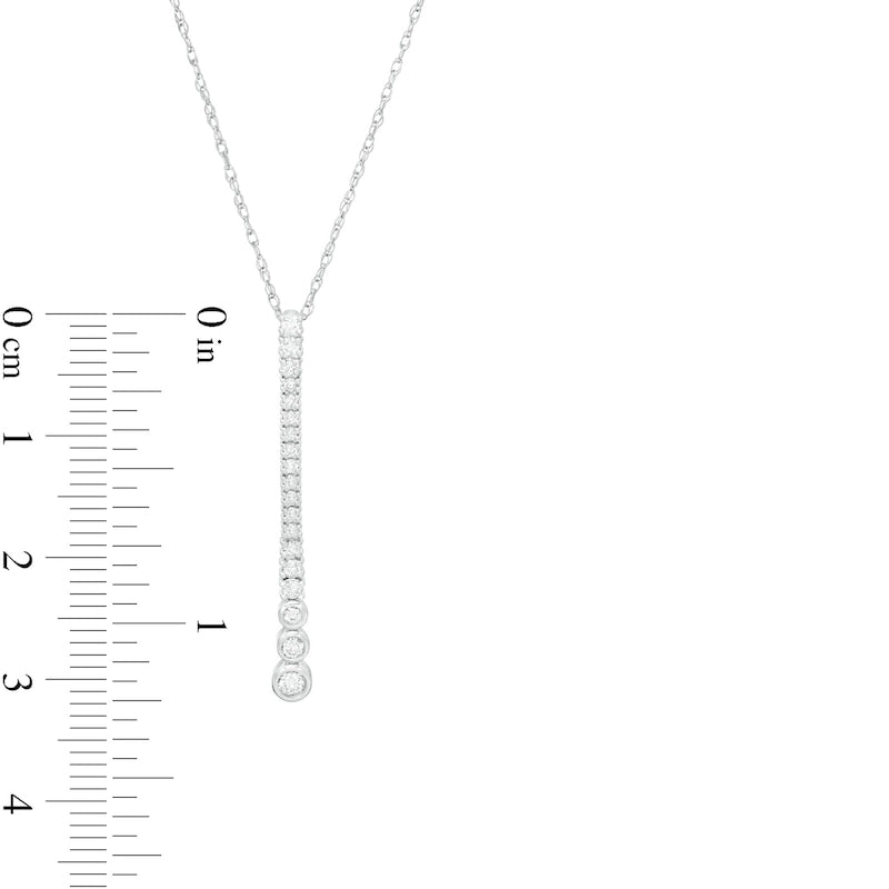 0.25 CT. T.W. Natural Diamond Graduated Drop Pendant in 14K White Gold