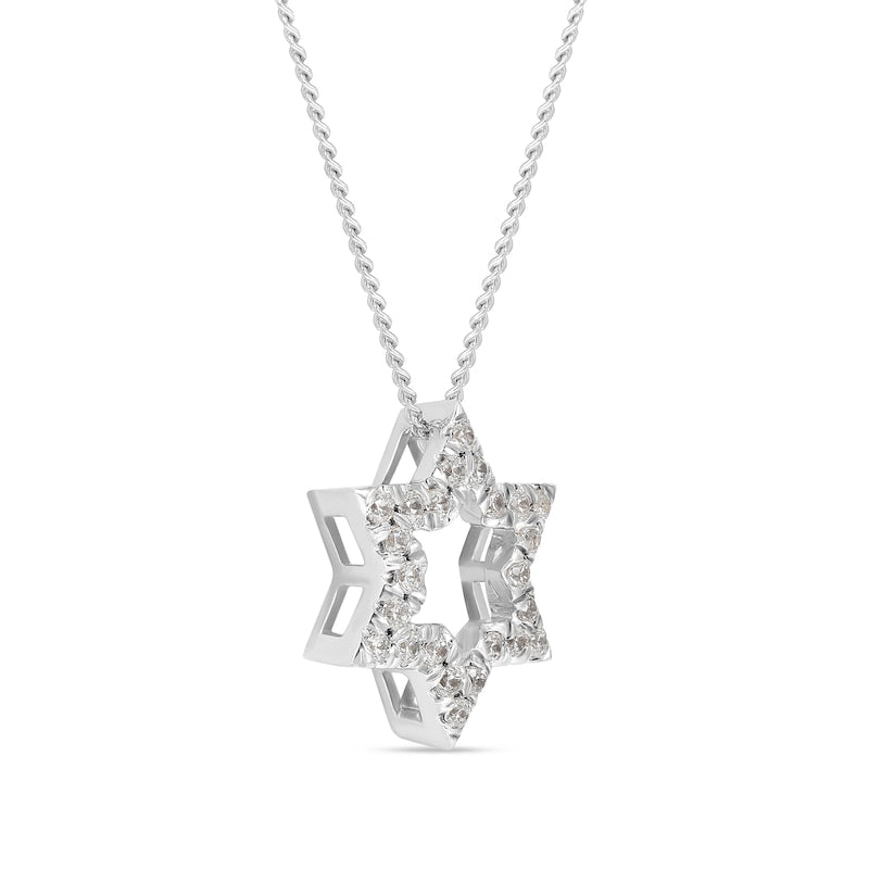 0.2 CT. T.W. Natural Diamond Star Pendant in 14K White Gold