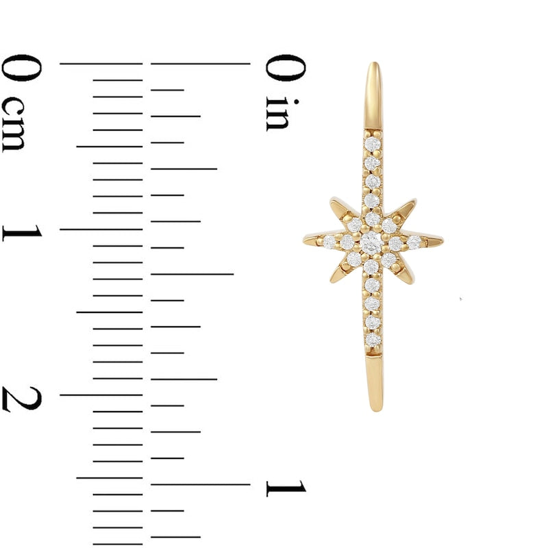 0.1 CT. T.W. Diamond Star Stick Drop Earrings in 10K Gold