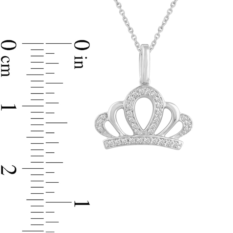 0.13 CT. T.W. Natural Diamond Crown Pendant in 14K White Gold